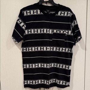 HUF Black and White Patterned Tee